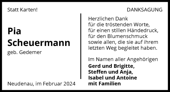 Traueranzeige von Pia Scheuermann von GESAMT