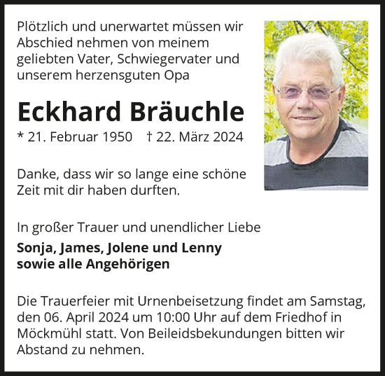 Traueranzeige von Eckhard Bräuchle von GESAMT