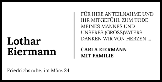 Traueranzeige von Lothar Eiermann von GESAMT