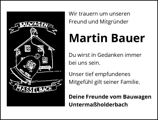 Traueranzeige von Martin Bauer von GESAMT