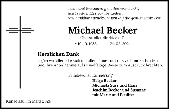 Traueranzeige von Michael Becker von GESAMT