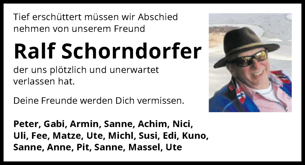  Traueranzeige für Ralf Schorndorfer vom 24.04.2024 aus GESAMT