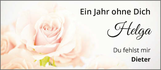 Traueranzeige von Helga Wolf von GESAMT