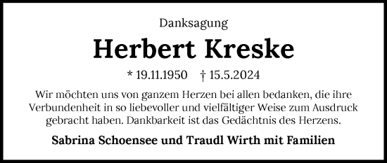 Traueranzeige von Herbert Kreske von GESAMT