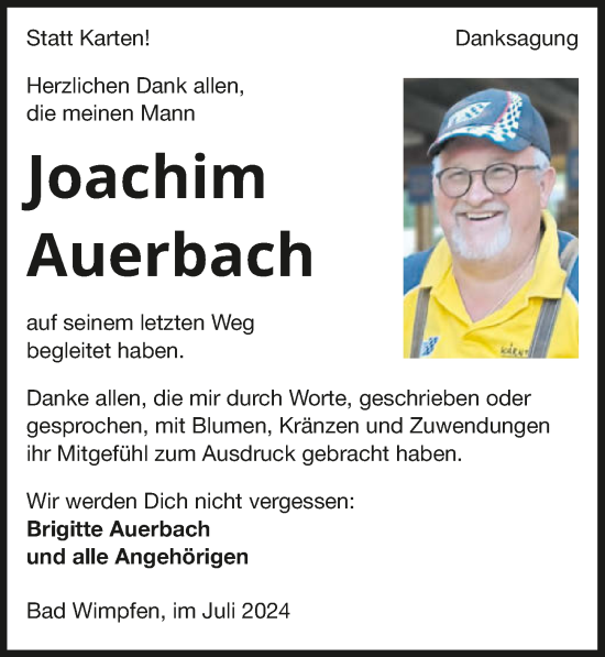 Traueranzeige von Joachim Auerbach von GESAMT