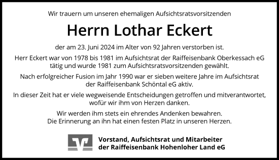 Traueranzeige von Lothar Eckert von GESAMT
