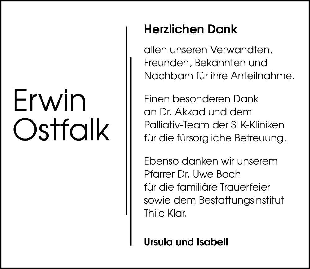  Traueranzeige für Erwin Ostfalk vom 02.08.2024 aus GESAMT