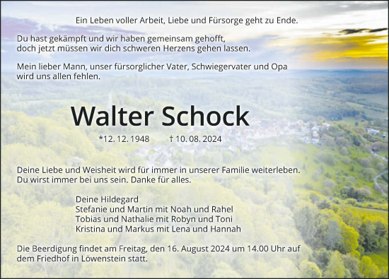 Traueranzeige von Walter Schock von GESAMT