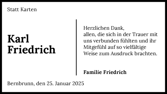 Traueranzeige von Karl Friedrich von GESAMT