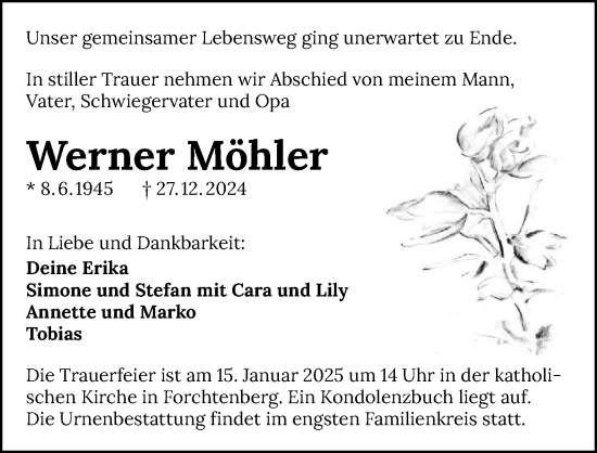 Traueranzeige von Werner Möhler von GESAMT
