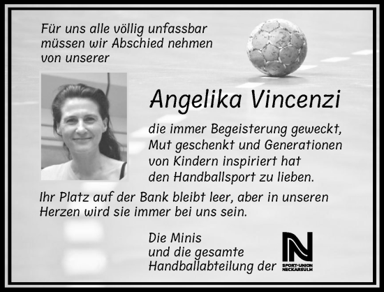 Traueranzeige von Angelika Vincenzi von GESAMT