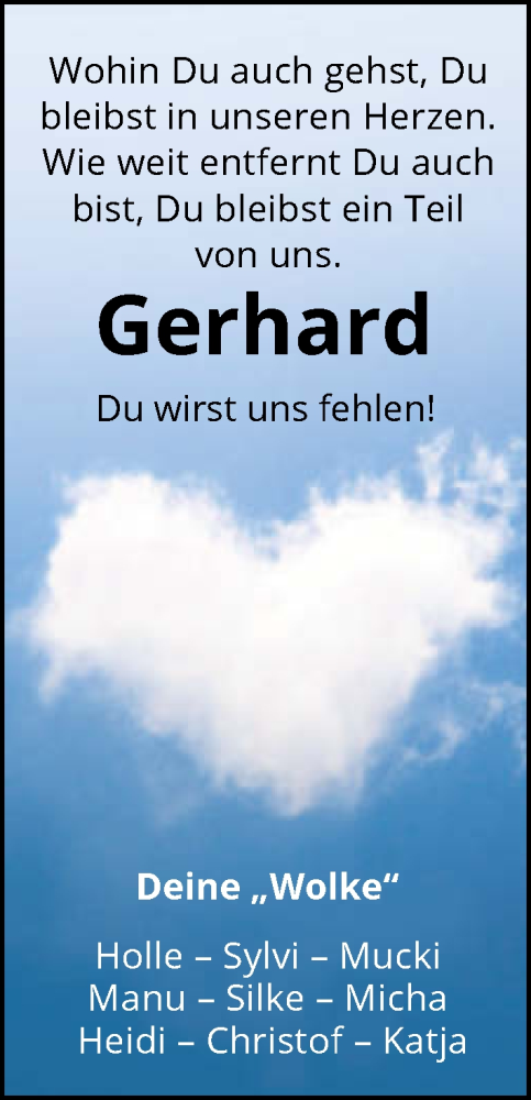  Traueranzeige für Gerhard Koska vom 07.10.2025 aus GESAMT