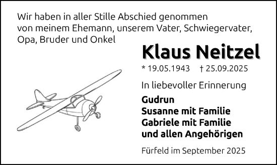 Traueranzeige von Klaus Neitzel von GESAMT