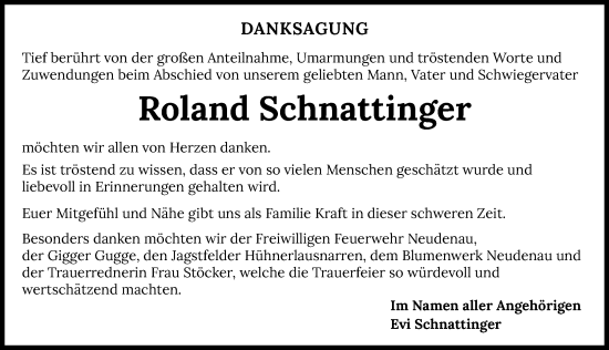 Traueranzeige von Roland Schnattinger von GESAMT