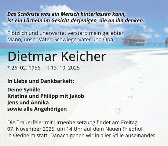 Traueranzeige von Dietmar Keicher von GESAMT