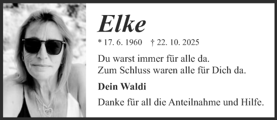 Traueranzeige von Elke Hellmuth-Waldheim von GESAMT