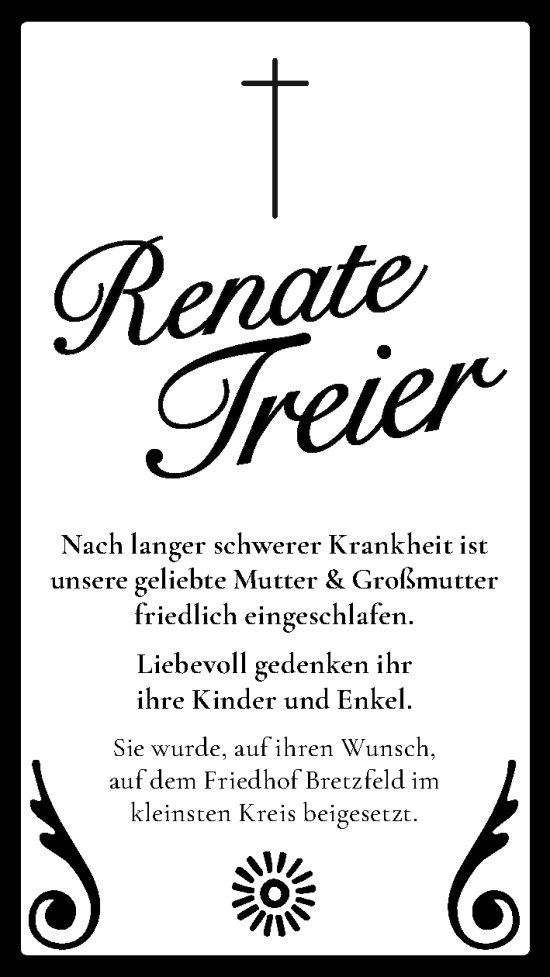 Traueranzeige von Renate Treier von GESAMT