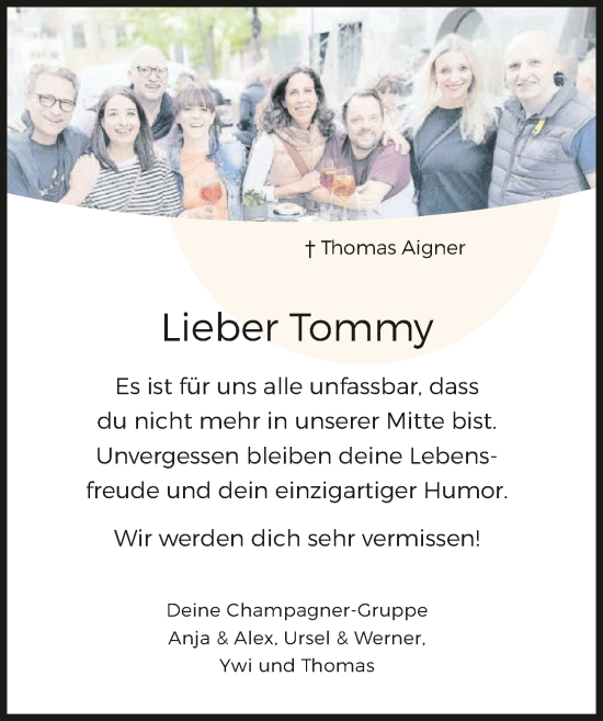 Traueranzeige von Thomas Aigner von GESAMT