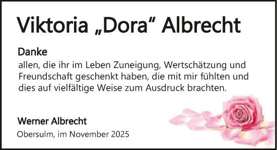 Traueranzeige von Viktoria Albrecht von GESAMT