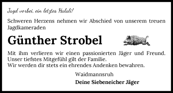Traueranzeige von Günther Strobel von GESAMT