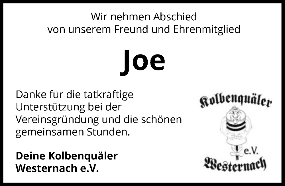  Traueranzeige für Joe Freiherr von Wangenheim vom 06.12.2025 aus GESAMT
