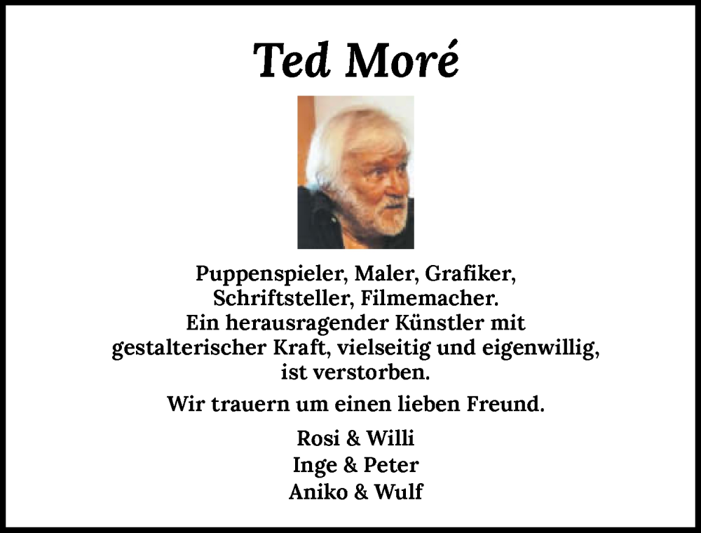  Traueranzeige für Ted More vom 16.12.2025 aus GESAMT