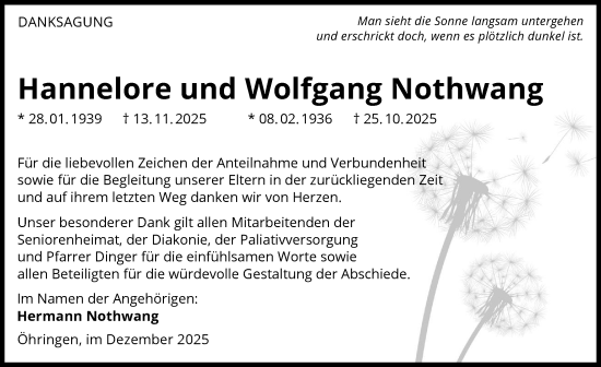 Traueranzeige von Wolfgang Nothwang von GESAMT