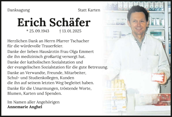 Traueranzeige von Erich Schäfer von GESAMT