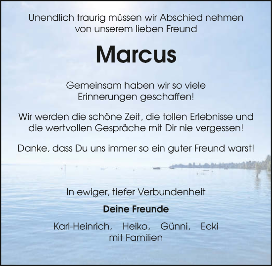 Traueranzeige von Marcus Dürrwang von GESAMT