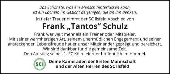 Traueranzeige von Frank Schulz von GESAMT