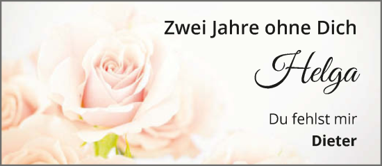 Traueranzeige von Helga Wolf von GESAMT