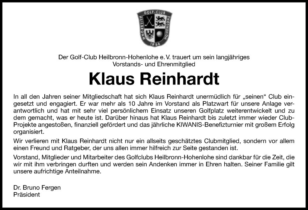  Traueranzeige für Klaus Reinhardt vom 28.06.2025 aus GESAMT