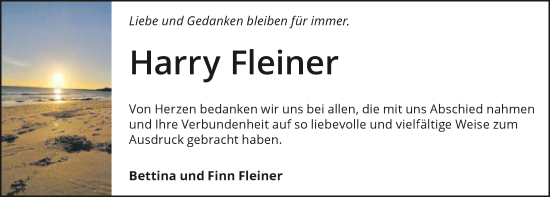 Traueranzeige von Harry Fleiner von GESAMT