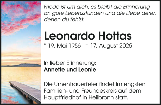 Traueranzeige von Leonardo Hottas von GESAMT