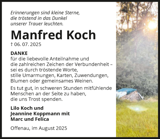 Traueranzeige von Manfred Koch von GESAMT
