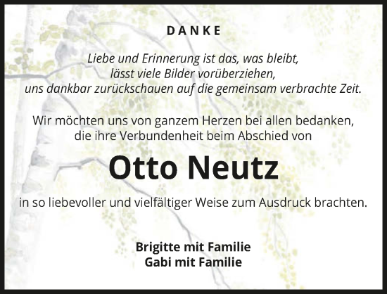 Traueranzeige von Otto Neutz von GESAMT