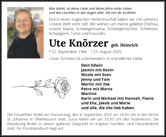 Traueranzeige von Ute Knörzer von GESAMT