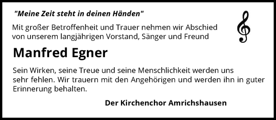 Traueranzeige von Manfred Egner von GESAMT