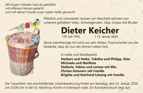 Traueranzeige von Dieter Keicher von GESAMT