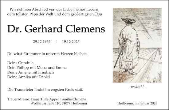 Traueranzeige von Gerhard Clemens von GESAMT