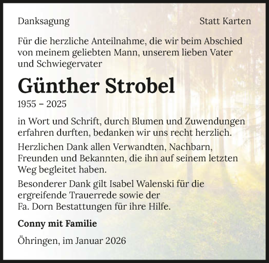 Traueranzeige von Günther Strobel von GESAMT