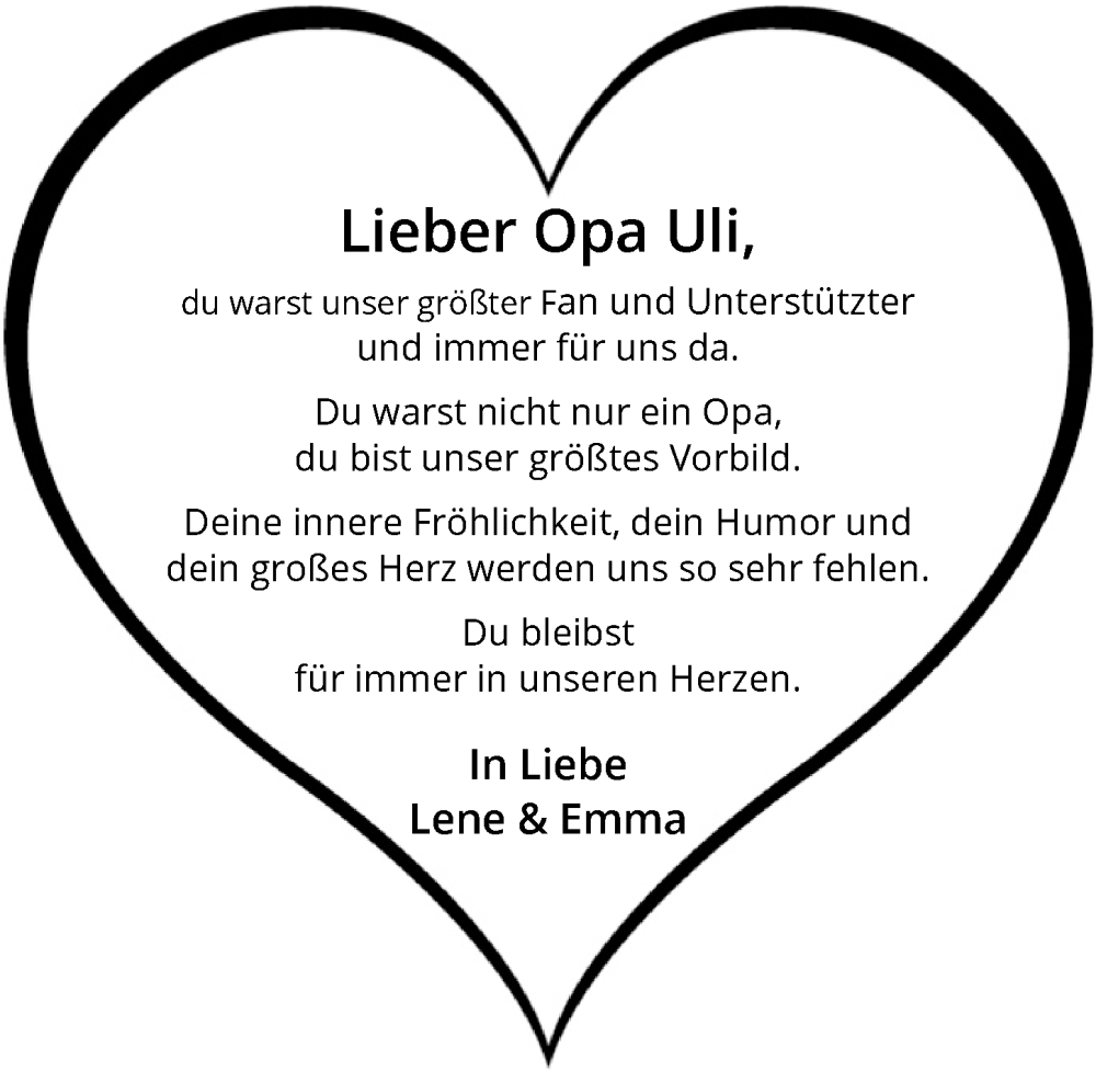  Traueranzeige für Uli Eimüllner vom 03.01.2026 aus GESAMT