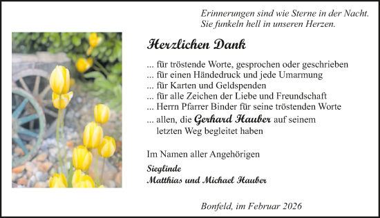 Traueranzeige von Gerhard Hauber von GESAMT