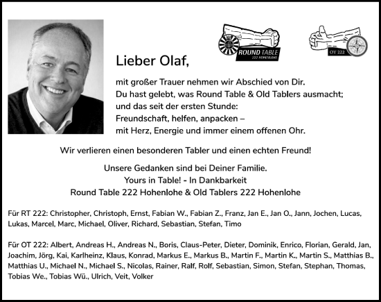Traueranzeige von Olaf Türpe von GESAMT