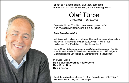 Traueranzeige von Olaf Türpe von GESAMT