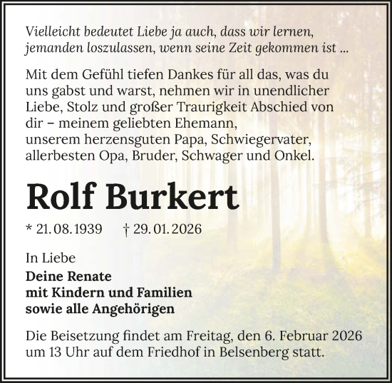 Traueranzeige von Rolf Burkert von GESAMT